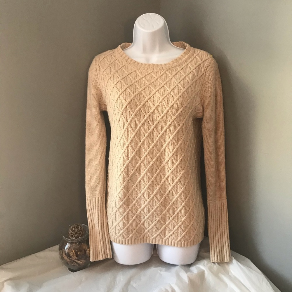 J.Crew Cream Pullover Sweater Women’s Classic Neutral Knit Crewneck Top Cozy Min